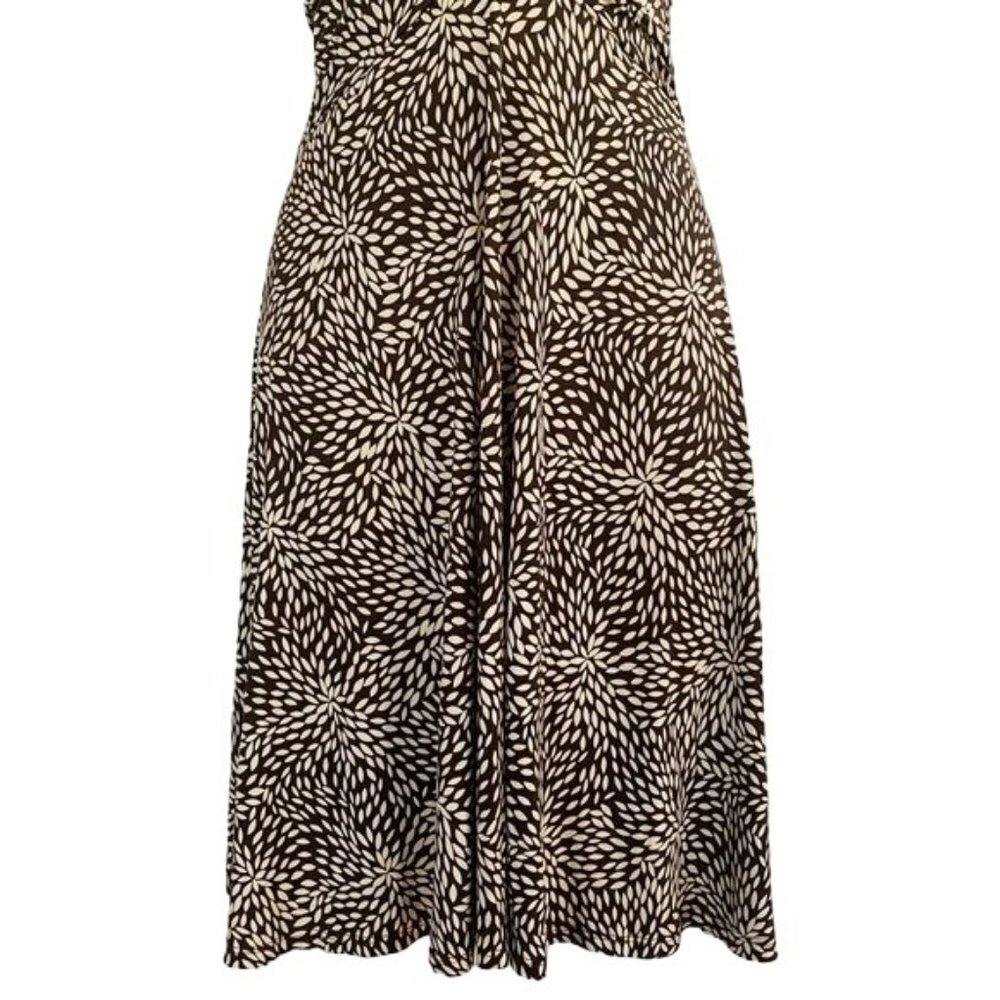 Forever 21 Halter Brown tan Floral V Neck Stretch USA Dress Size M - Picture 5 of 10
